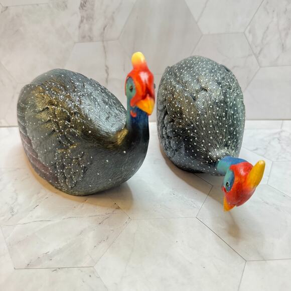 Feathers Gallery Other - Feathers of Knysna 2 Helmeted (Crowned) Guineafowl II Numbered w/COA Hand Carved